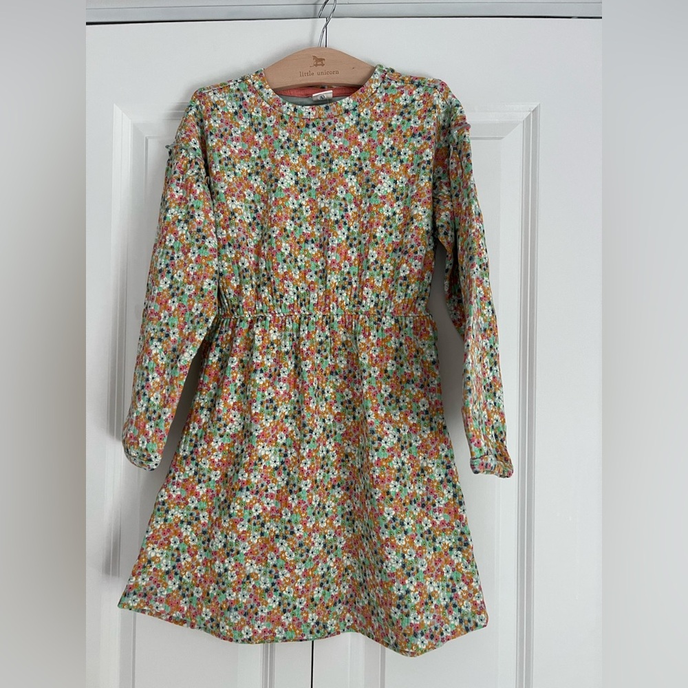 HEMA Girls Floral Dress 122/128 6-8Y Long Sleeve NWT Multicolor